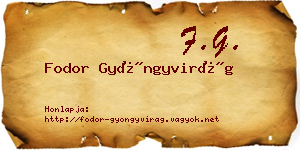 Fodor Gyöngyvirág névjegykártya