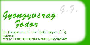 gyongyvirag fodor business card
